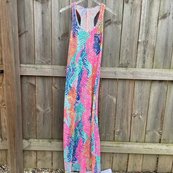 Lilly Pulitzer Dress Betty Maxi Electric Feel Sleeveless Scoop Neck Racerback XS - Picture 2 of 11